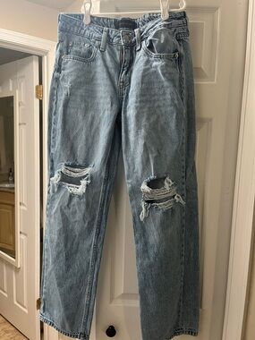 Aeropostale Light Blue Distressed High-Rise Jeans